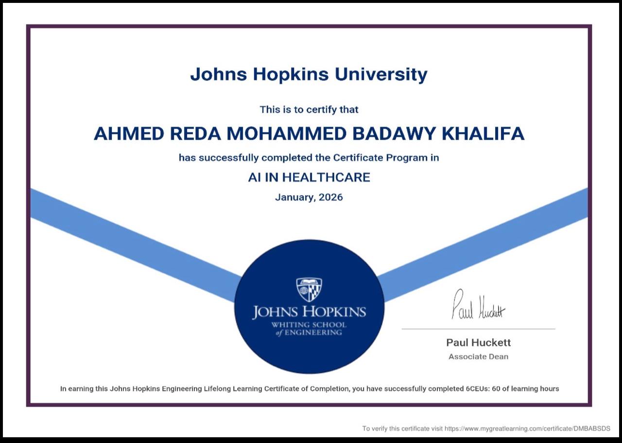 Johns Hopkins AI in Healthcare Certificate
